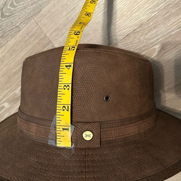 Dorfman Pacific Outback Hat Leather Band Western Water Resistant Brown M NEW main image 7